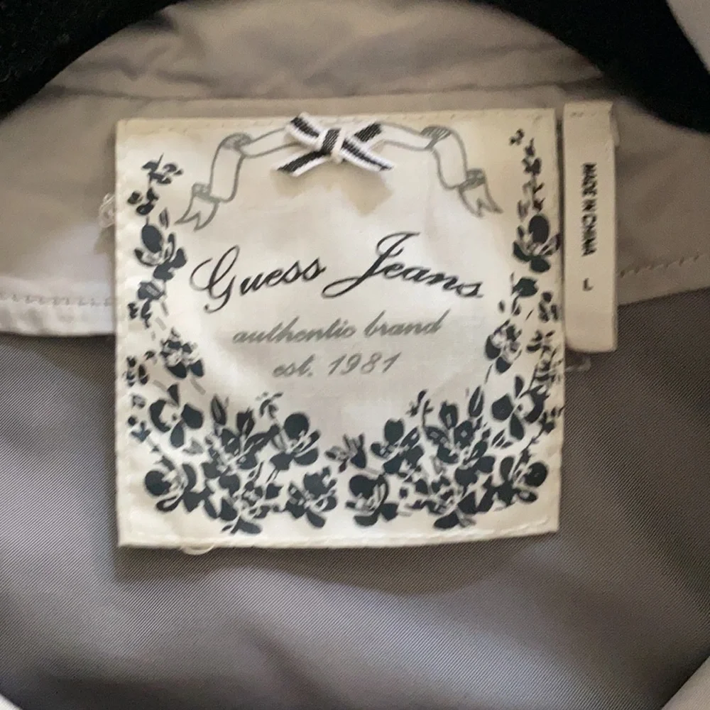 Guess Metallic Moto Jacket Y2K 90s Style Junior Size L